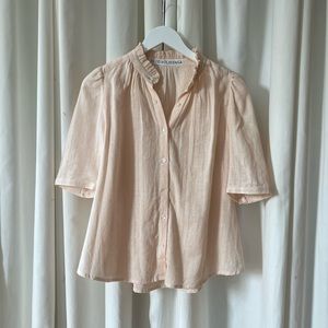 ALIX OF BOHEMIA Winnie Cotton Short Sleeve Blouse S